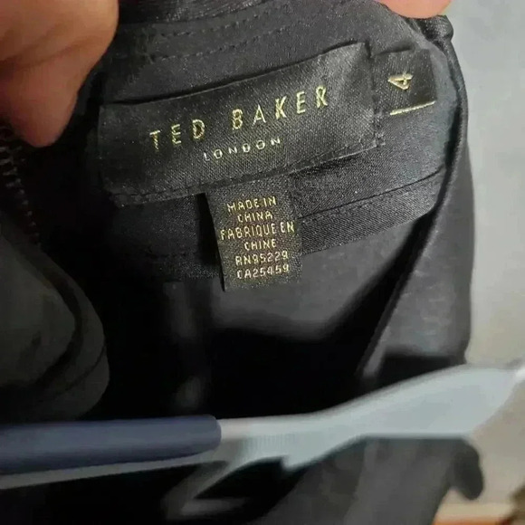 Ted BakerWomens Black Melisse Embossed Neoprene Dress Size 4 - Picture 7 of 13